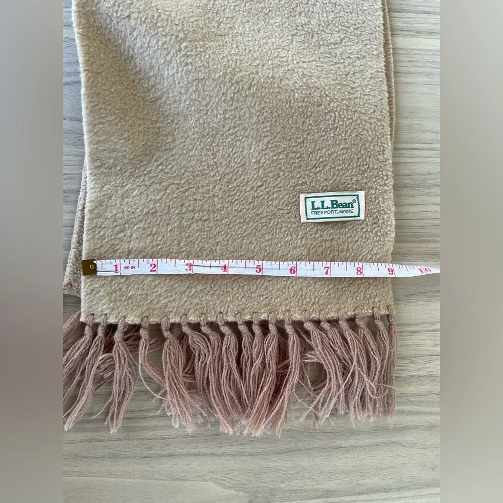 L.L. Bean Beige Fringed Scarf